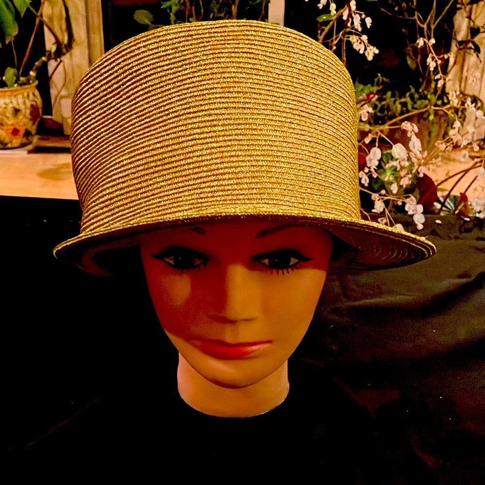 Elegant Metallic Gold Poly Hat